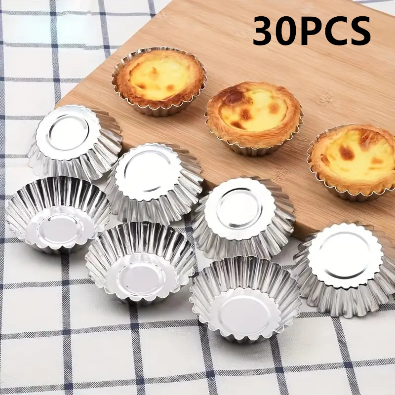 Kitchen Appliances Garage - Reusable Aluminum Egg Tart Molds Cookie