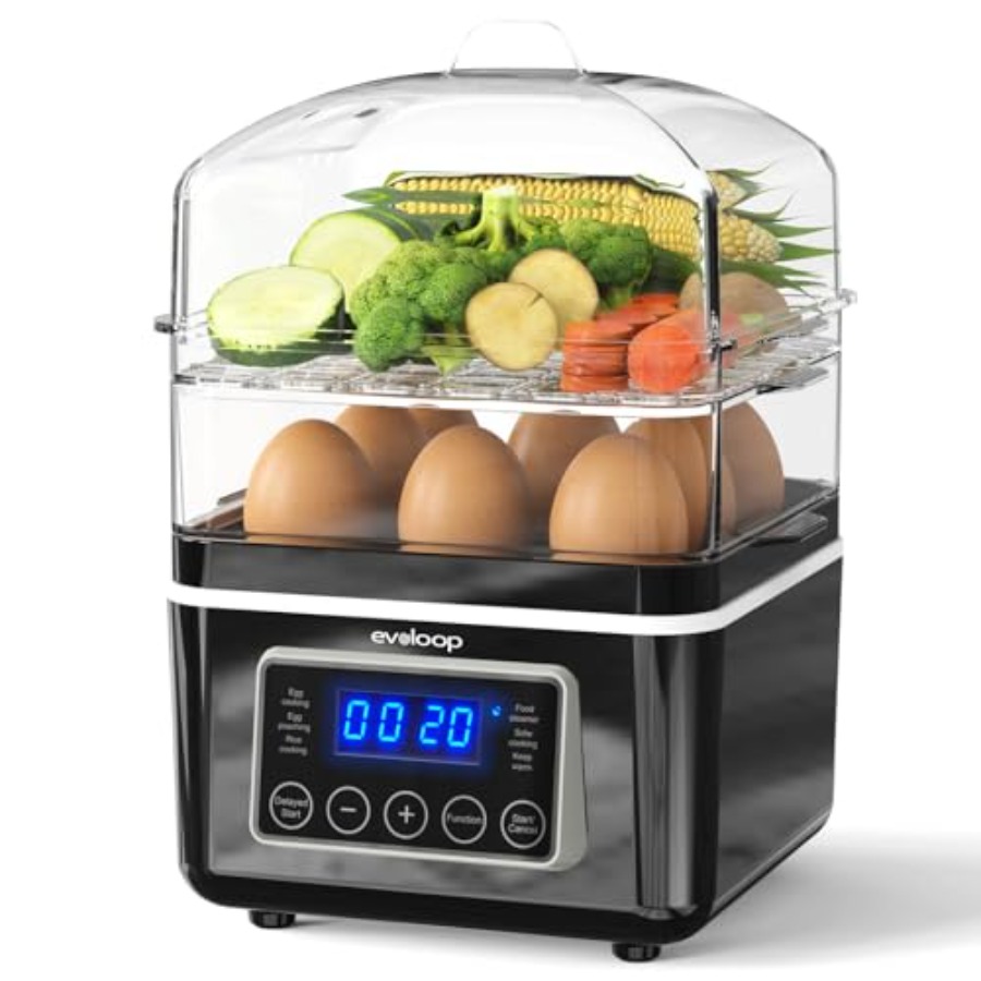 Egg Cooker Rapid - 2 Tiers Electric Food Steamer for