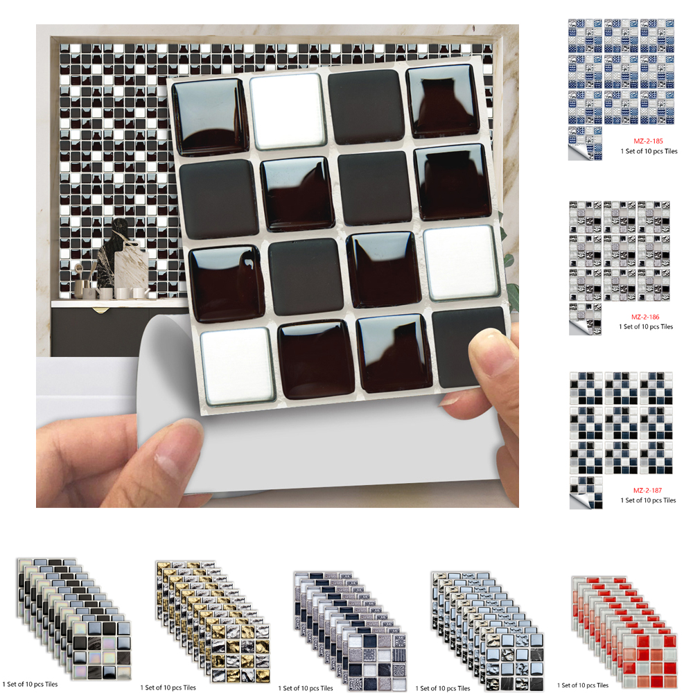Kitchen Appliances In White - Black & White Marble Mosaic Tile