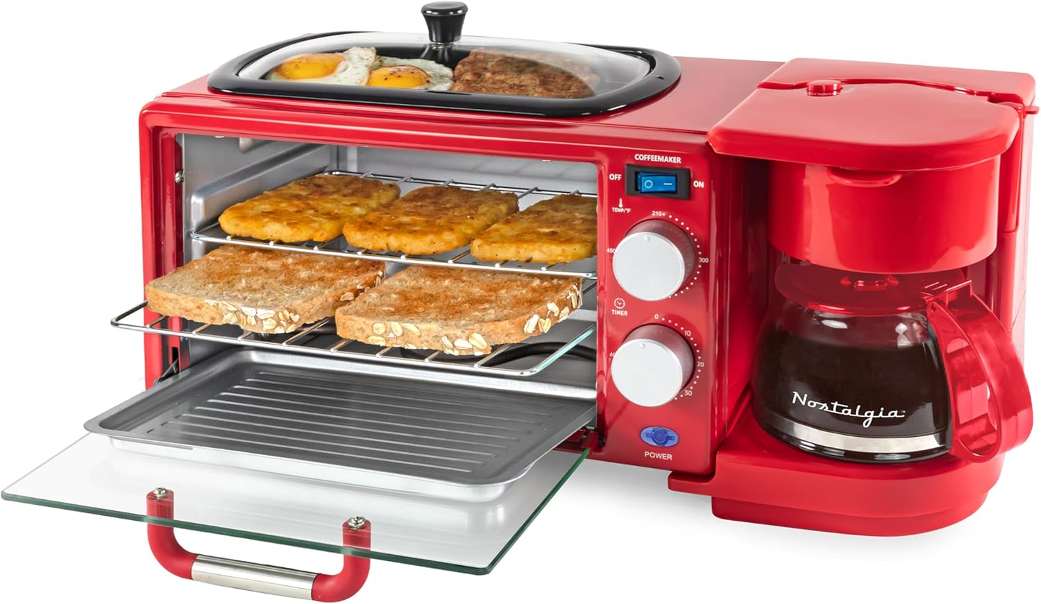 Toaster 4 Slice - 3-in-1 Retro Breakfast Station - Includes