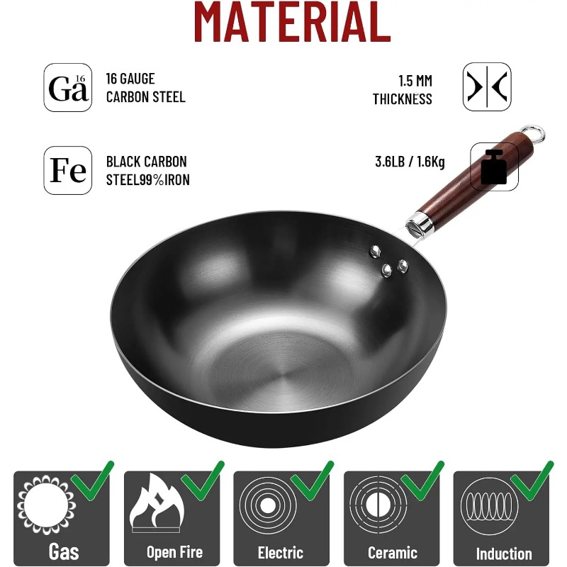 Flat Bottom Wok Pan 32cm Skill – Wok Electric Flat Bewertung und Preis