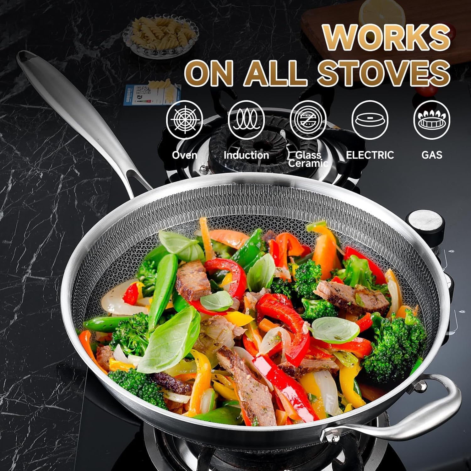 14.5 Inch Nonstick Stainless S – Wok Electric Flat Bewertung und Preis