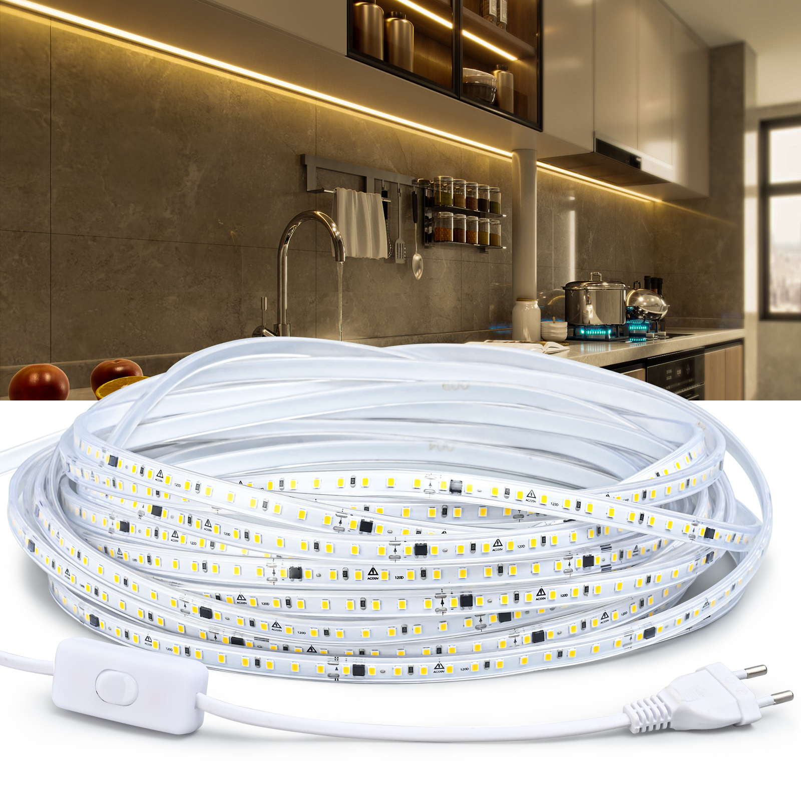 220V Waterproof LED Strip Ligh – Kitchen Appliances In White Bewertung und Preis