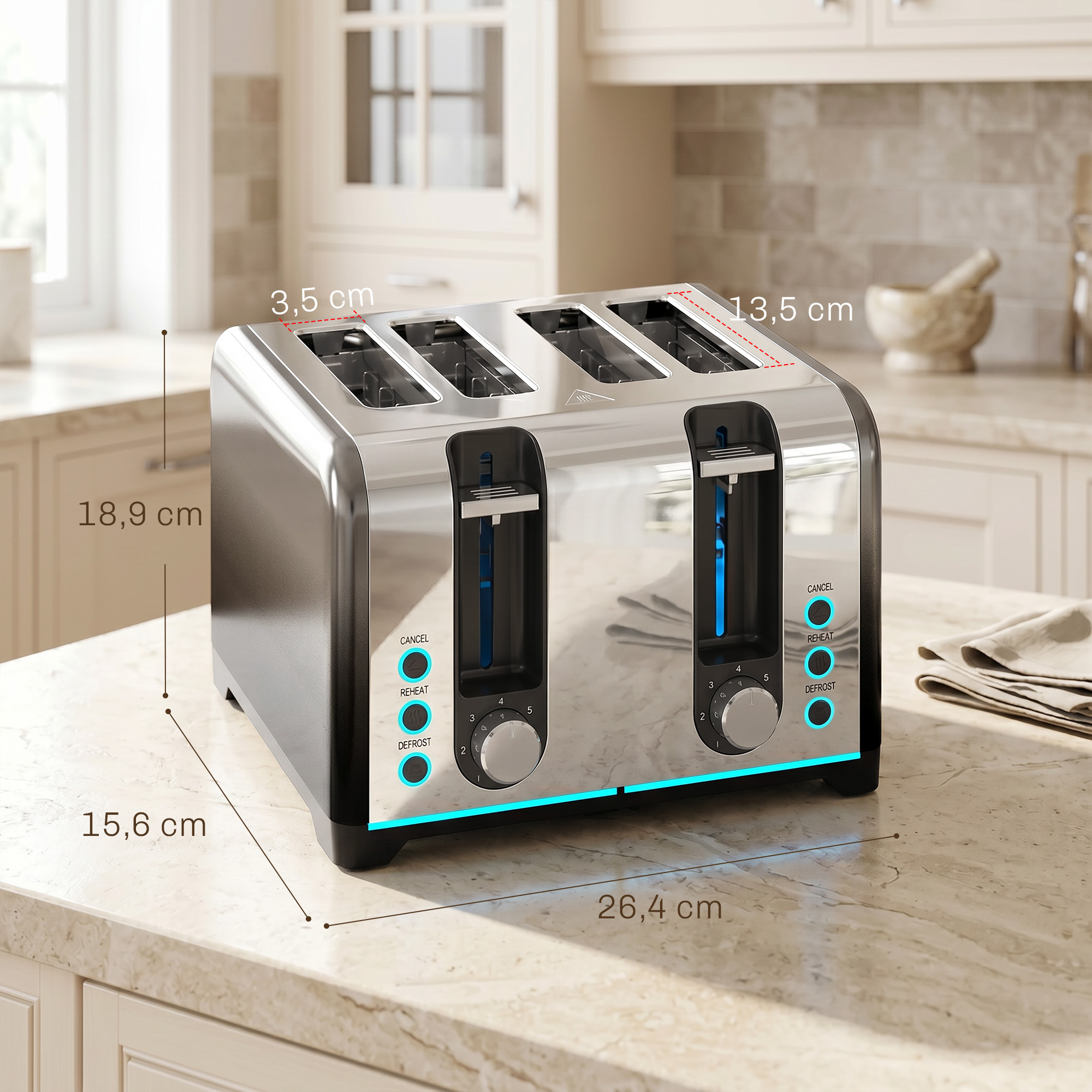 4 Slice Toaster with 7 Brownin – Toaster 4 Slice Bewertung und Preis