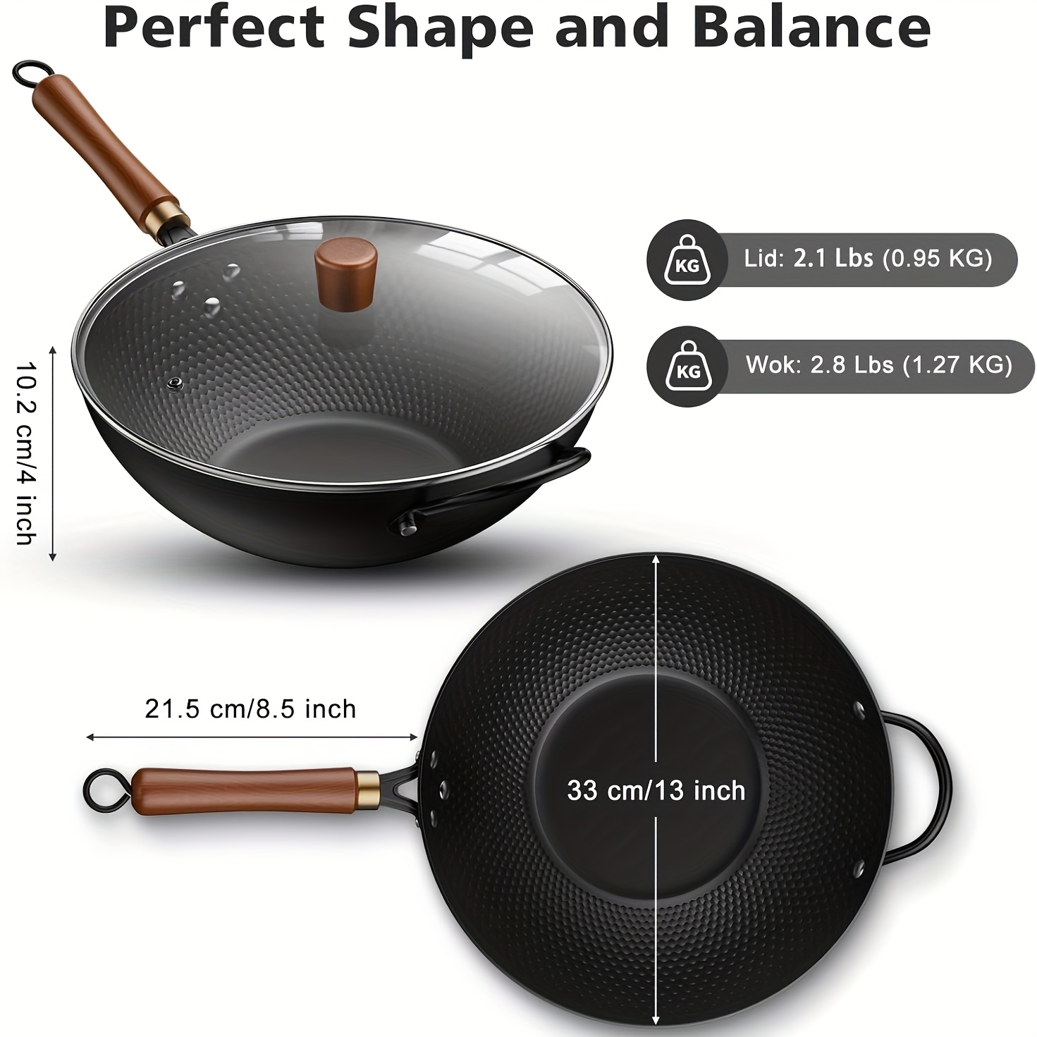 1 Set Cast Iron Wok with Lid-  – Wok Electric Flat Bewertung und Preis