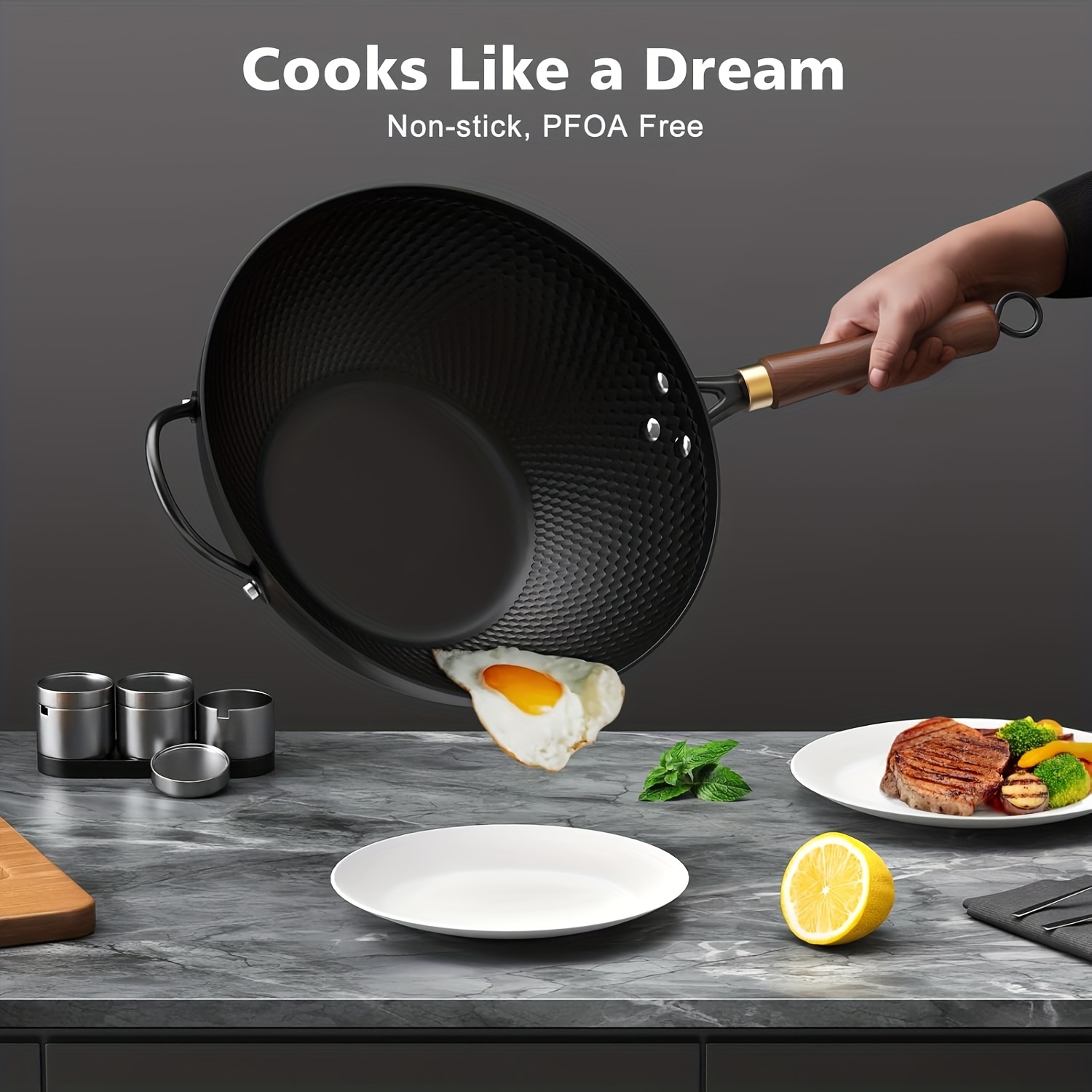 1 Set Cast Iron Wok with Lid-  – Wok Electric Flat Bewertung und Preis