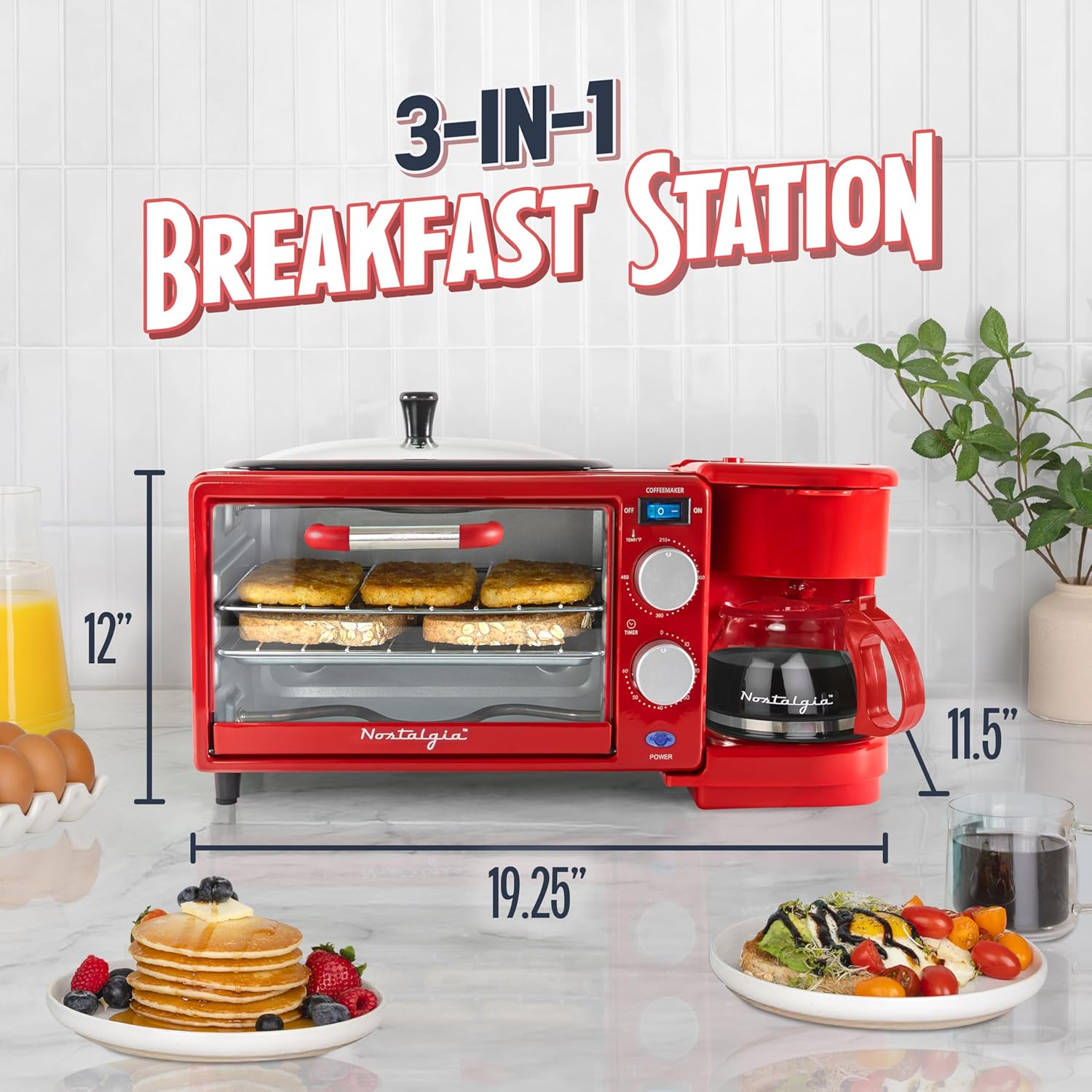 3-in-1 Retro Breakfast Station – Toaster 4 Slice Bewertung und Preis