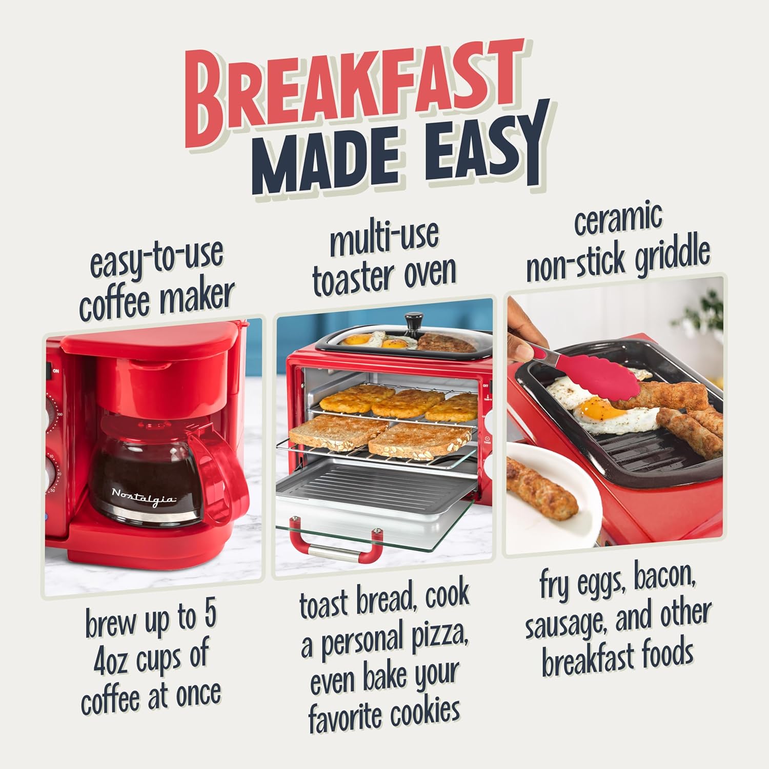 3-in-1 Retro Breakfast Station – Toaster 4 Slice Bewertung und Preis