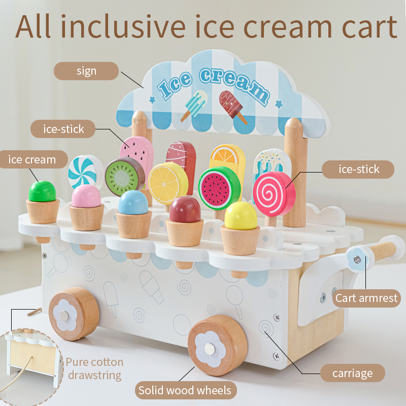 Kids Wooden Ice Cream Cart Toy – Kitchen Appliances Kids Bewertung und Preis